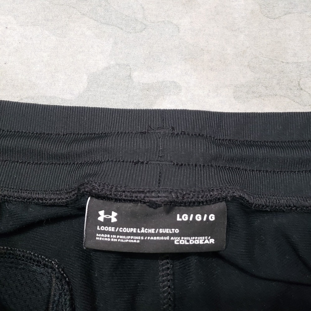 Under Armour Joggers Pants Mens Large Black Loose Pockets Coldgear Drawstring - Picture 6 of 10